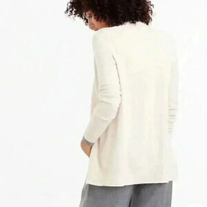 J. Crew E1278  cashmere V-neck Cardigan cream light tan long sleeve sweater xs